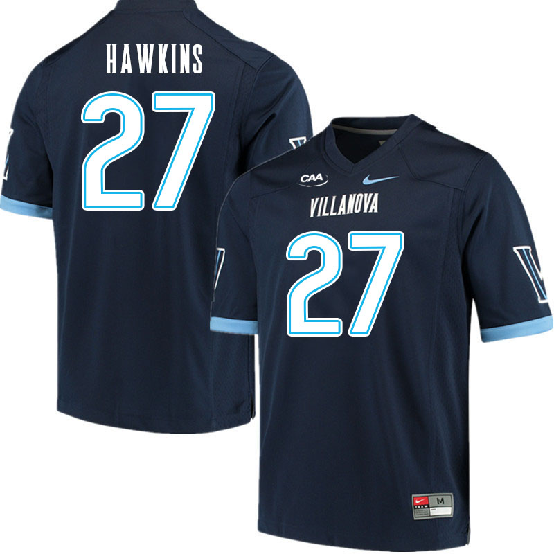 Men #27 Anthony Hawkins Villanova Wildcats College Football Jerseys Stitched Sale-Navy